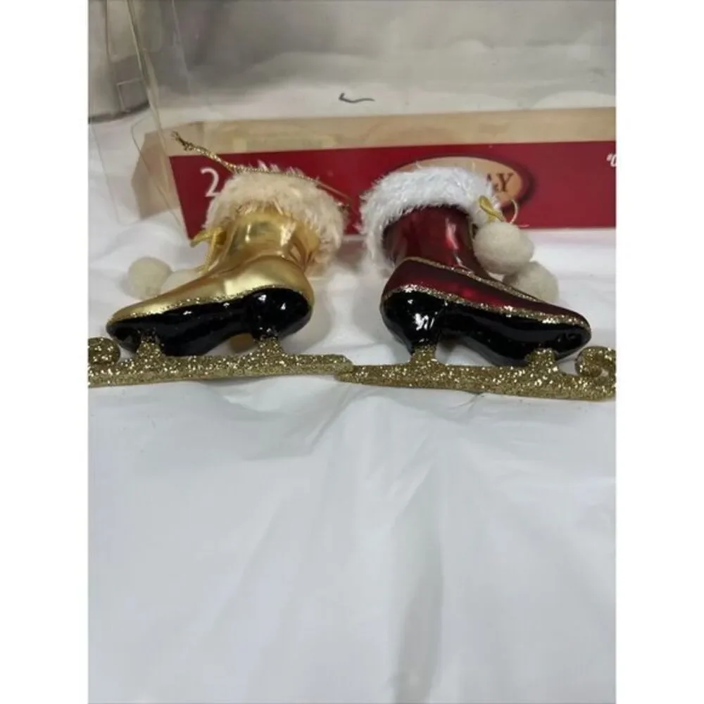 Holiday Living‎ Santa Glass Blown Ice Skates